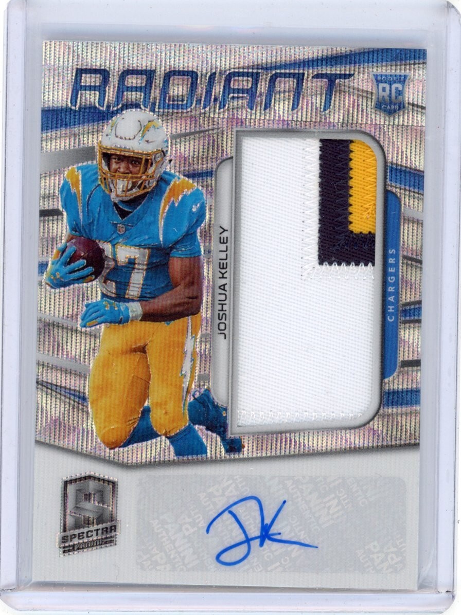 Joshua Kelley Panini Spectra Radiant Rookie Patch Signatures #19 Base