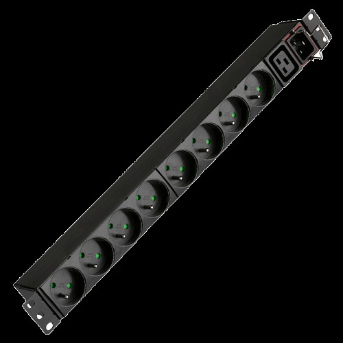 Bandeau 8 prises FR avec double port IEC male femelle pour securiser vos serveurs