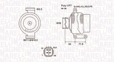 MAGNETI MARELLI 063731965010 Generator für TOYOTA