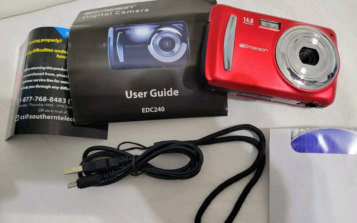 Emerson Digital Camera EDC240 Red 14.0 Megapixel 4x Digital Zoom