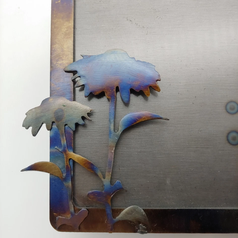 Handmade Signed Metal Dragonfly Photo Picture Frame - 6x8 Heavy Dark Metallic - Image 4 of 4