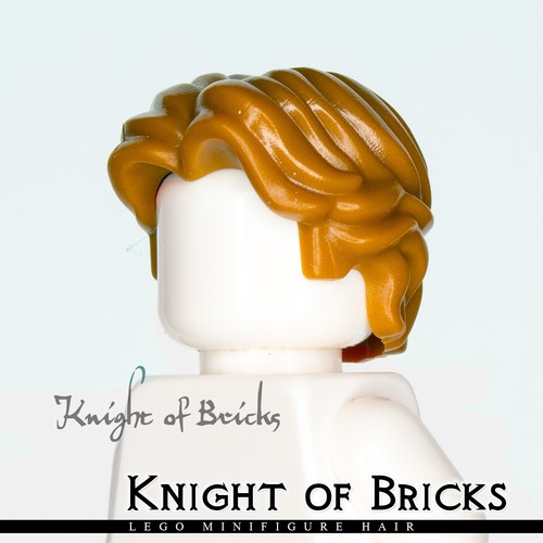 LEGO Minifigure Hair MEDIUM NOUGAT 26139 Male Short Wavy with Center Part - Picture 3 of 6