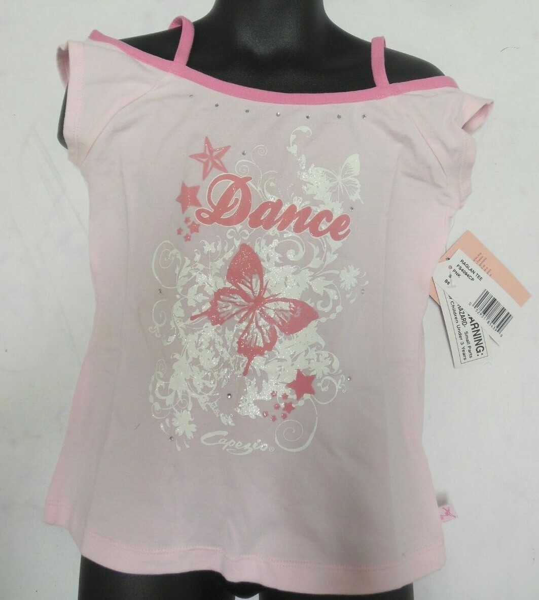 Capezio Future Star Pink Raglan Tee Pink Cami Straps Butterfly ...