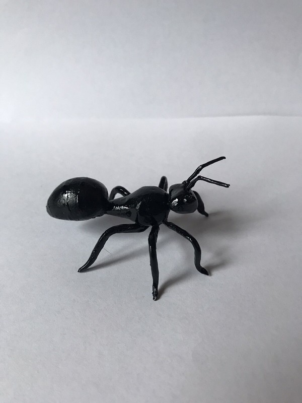 Handmade Hand-painted 3" Black Garden Ant Insect Figurine Replica Decoration