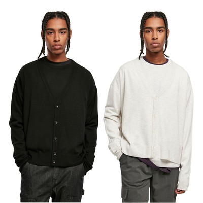 Urban Classics Eco Mix Boxy Cardigan Herren Strickjacke men oversized V-Schnitt