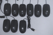 Lot Of 9 HP USB Wired SM-2022 Optical Mouse Black