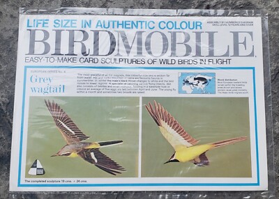 1977, BIRDMOBILE GRAY WAGTAIL, EUROPEAN SERIES #4 , 19cm X 24cm