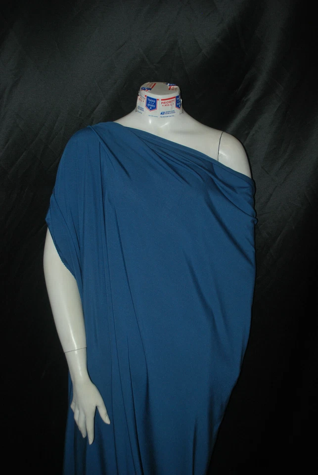 Tejido tejido de punto de spandex modal peso premium 10 oz por yarda vintage azul Foto 4 de 4