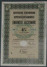 Bayerische Vereinsbank Hypothekenpfandbrief Ser. 25 4 % 1942  100 RM