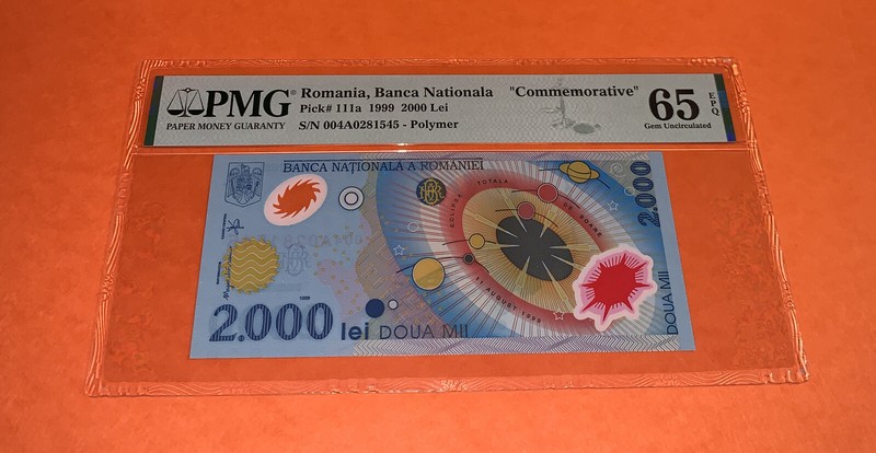PMG Romania, Banca Nationala "Commemorative" 2000 Lei Banknote 1999 p111a UNC