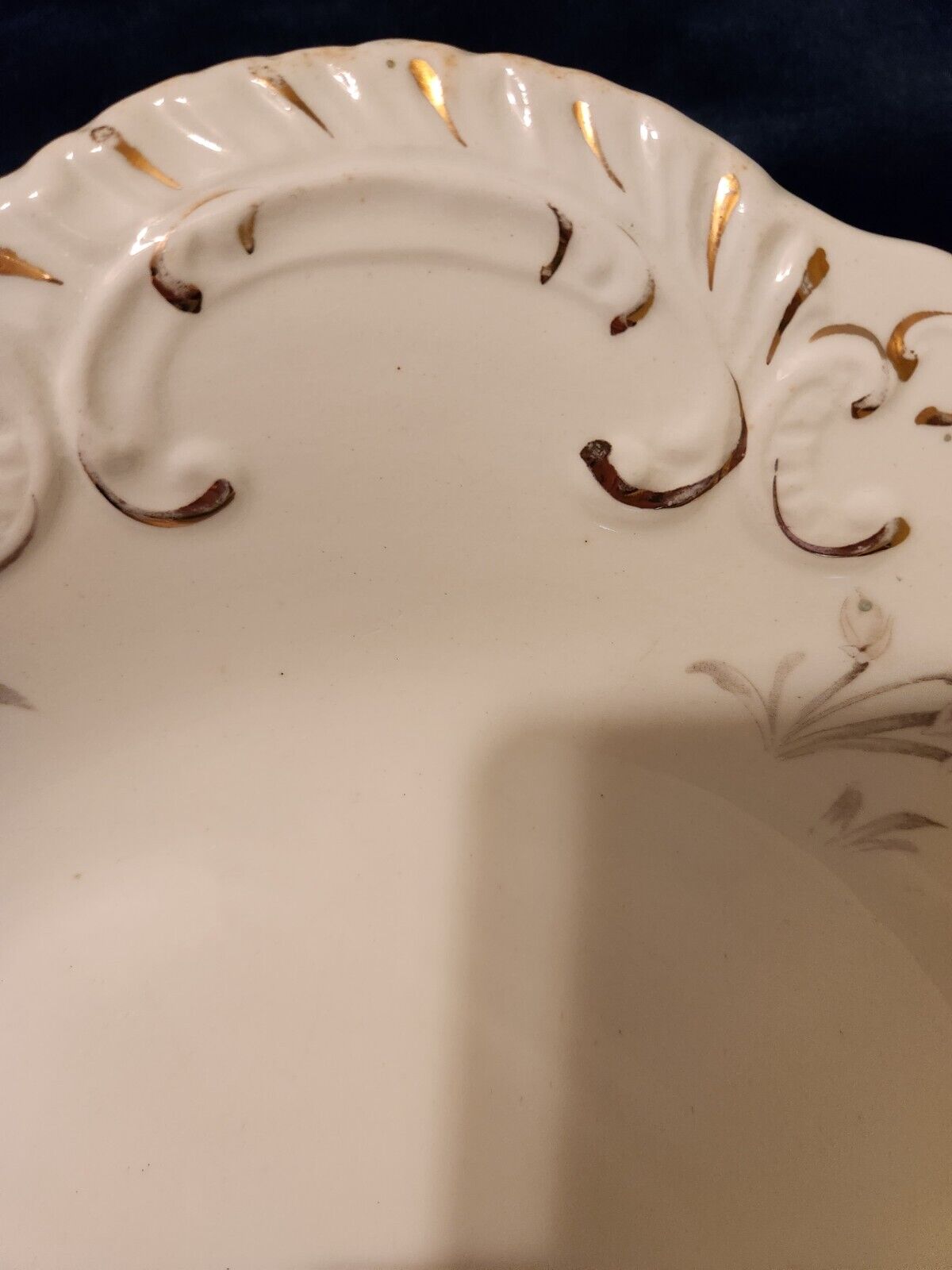 Henry Alcock & Co. Semi Porcelain Large Floral Serving Platter 1891-1910  19"