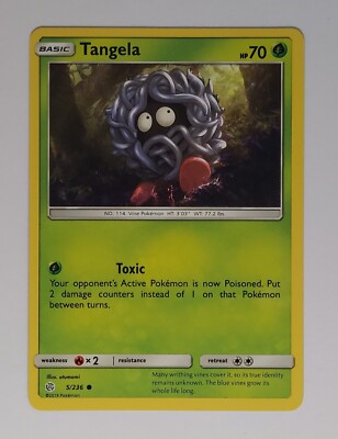 Pokémon TCG Tangela Sun & Moon  Cosmic Eclipse 5/236 Regular Common