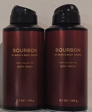 Bath  Body Works Bourbon Mens Deodorant Body Spray 3.7oz Lot Of 2