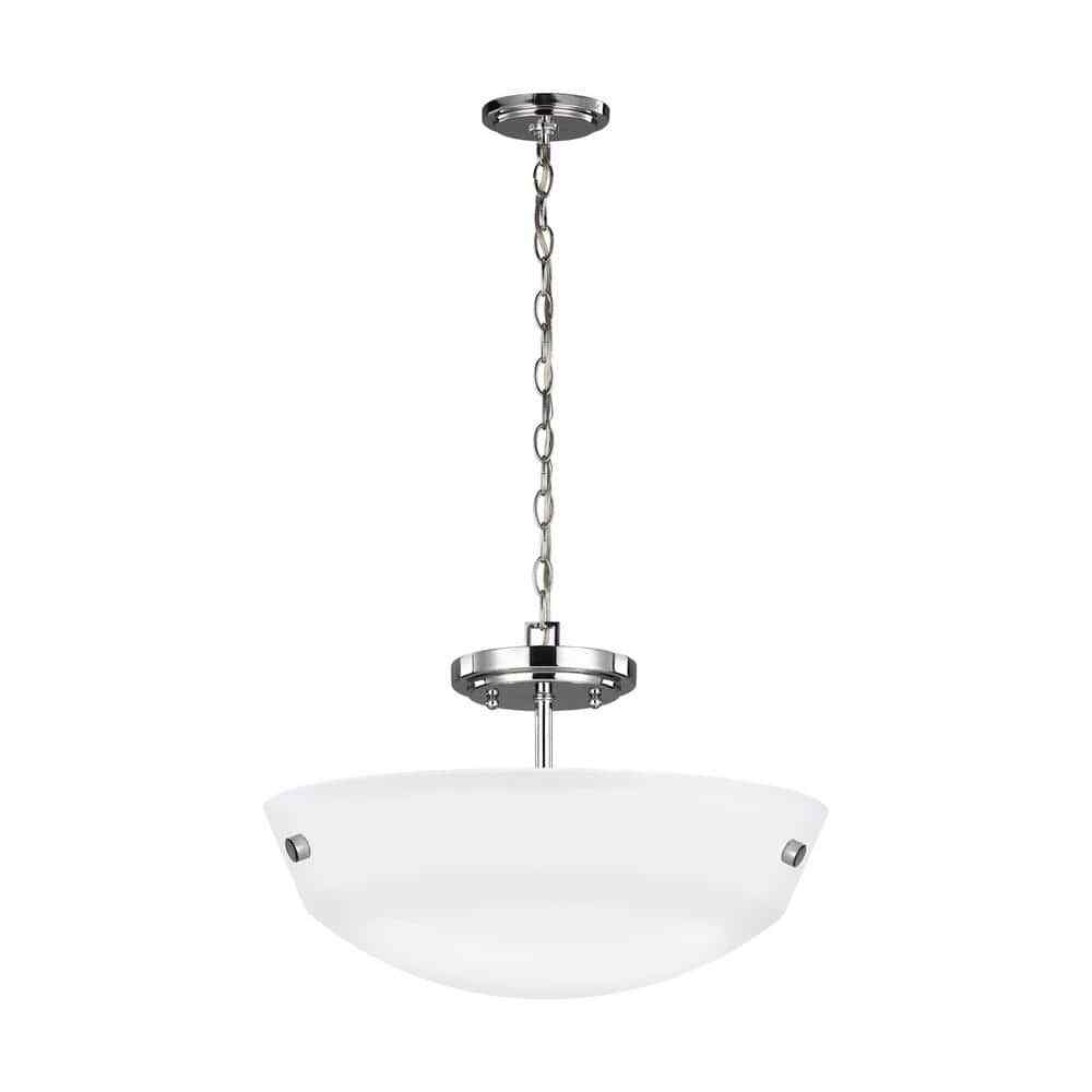 Kerrville Chrome 2-Light Convertible Semi-Flush Mount Pendant Light