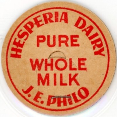 Milk Cap - Hesperia Dairy - J. E. Philo - maverick - (Hesperia, Michigan, MI)