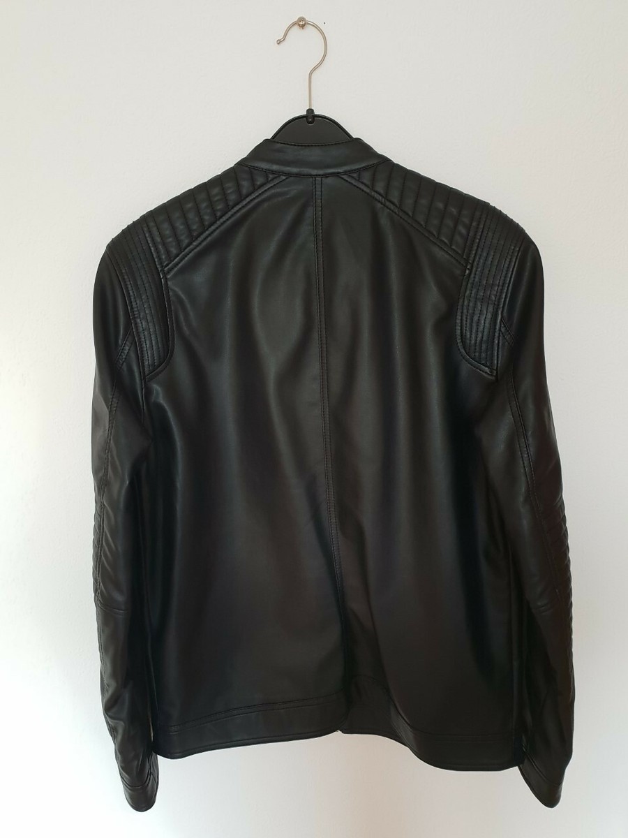 Review P&C Herren Bikerjacke Biker Kunstlederjacke schwarz