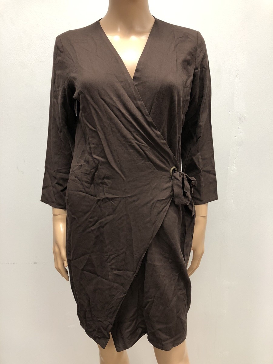 Robe Cache-Cœur Femme Salsa 100% Viscose Marron - Taille M - Neuf Avec Étiquettes