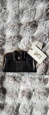 Vintage Hide Black Leather Hobo Clutch
