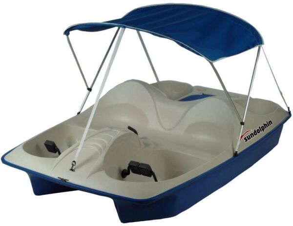 pontoon boat paddle sun dolphin 5 person canopy shade