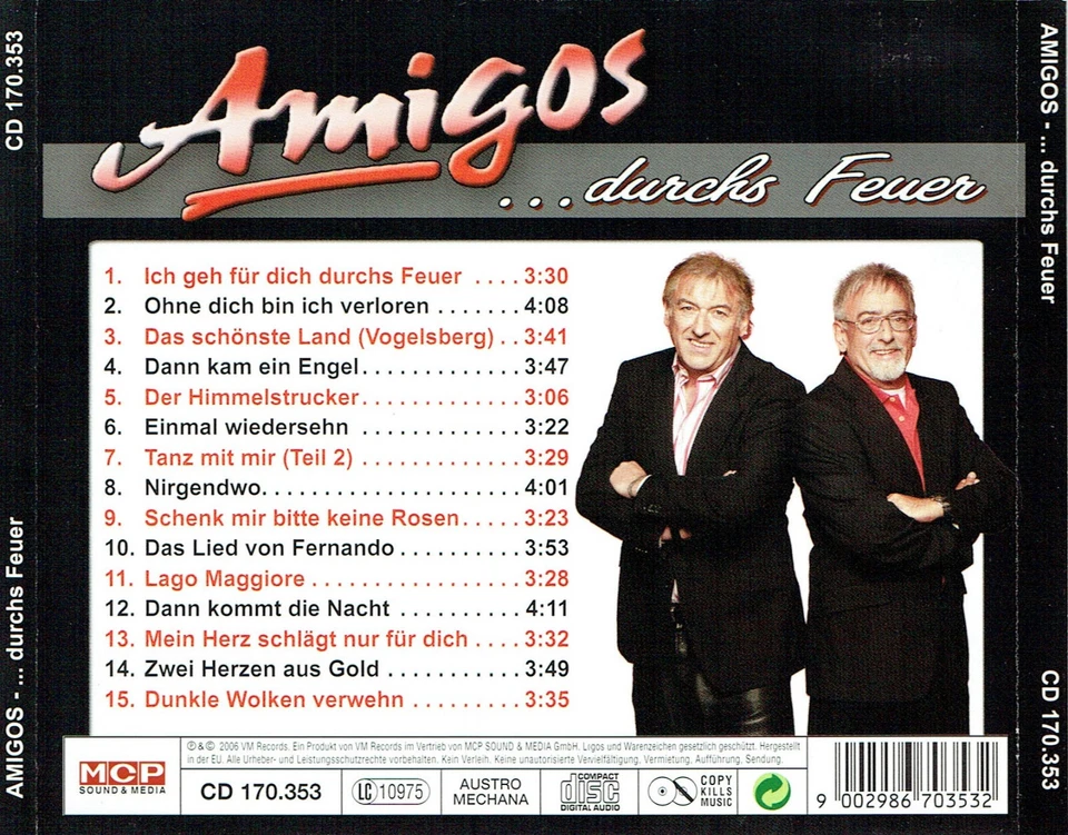 (CD)  Amigos – ...Durchs Feuer - Ohne Dich Bin Ich Verloren, Dann Kam Ein Engel - Bild 2 von 2