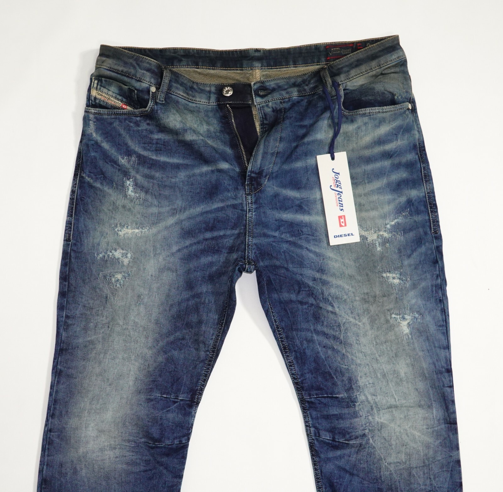 $378 NEW DIESEL EAZEE-NE Sweat Straight Jeans W33/WAIST ACROSS 18/CROPPED INSEAM image 2