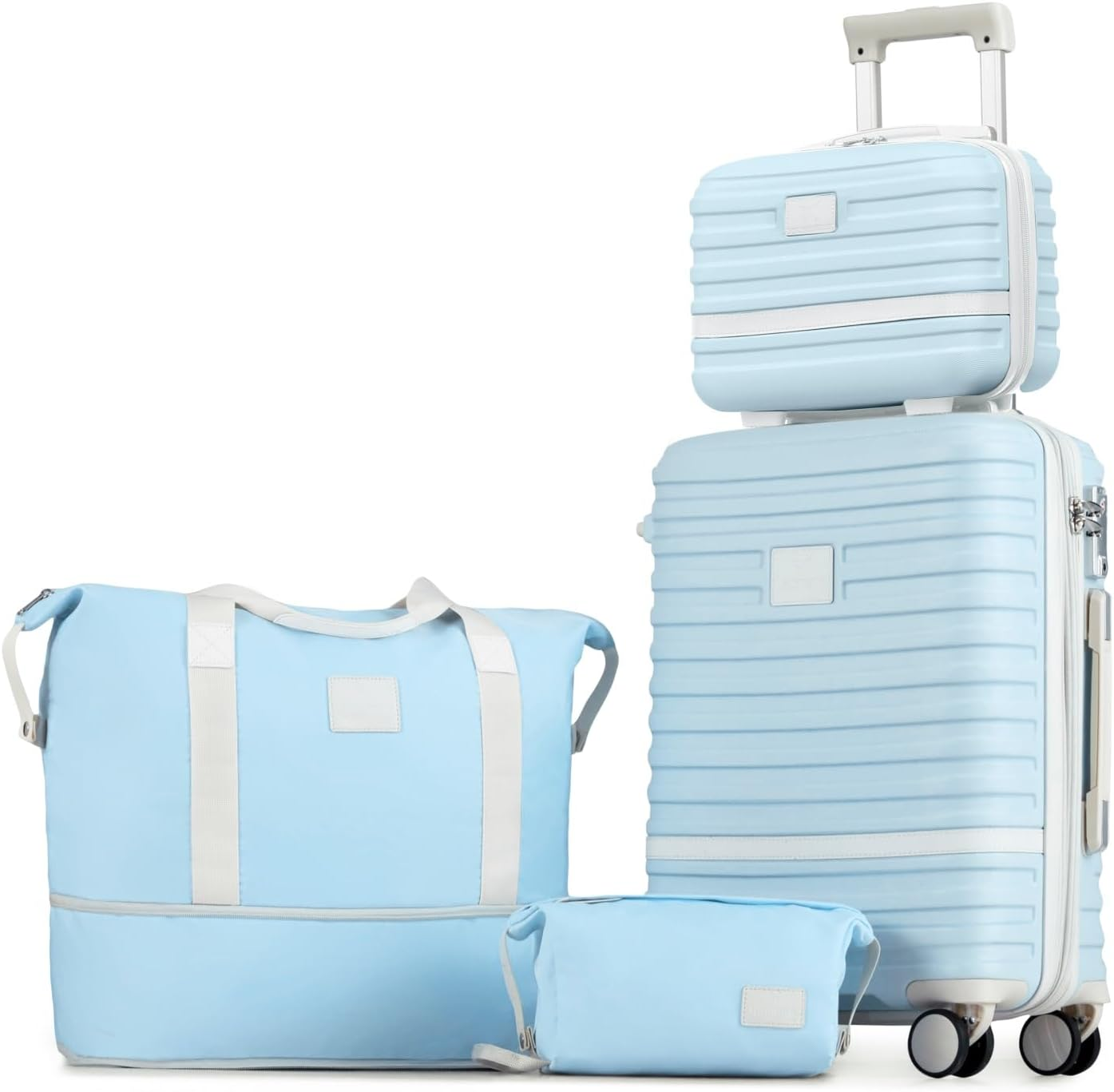 20 Inch Expandable Hardside Carry-On Luggage with Spinner Wheels 4-Piece Set-image
