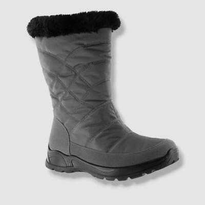 Easy Dry by Easy Street Women's Gray Cuddle Waterproof Boots Shoes Size 6WW