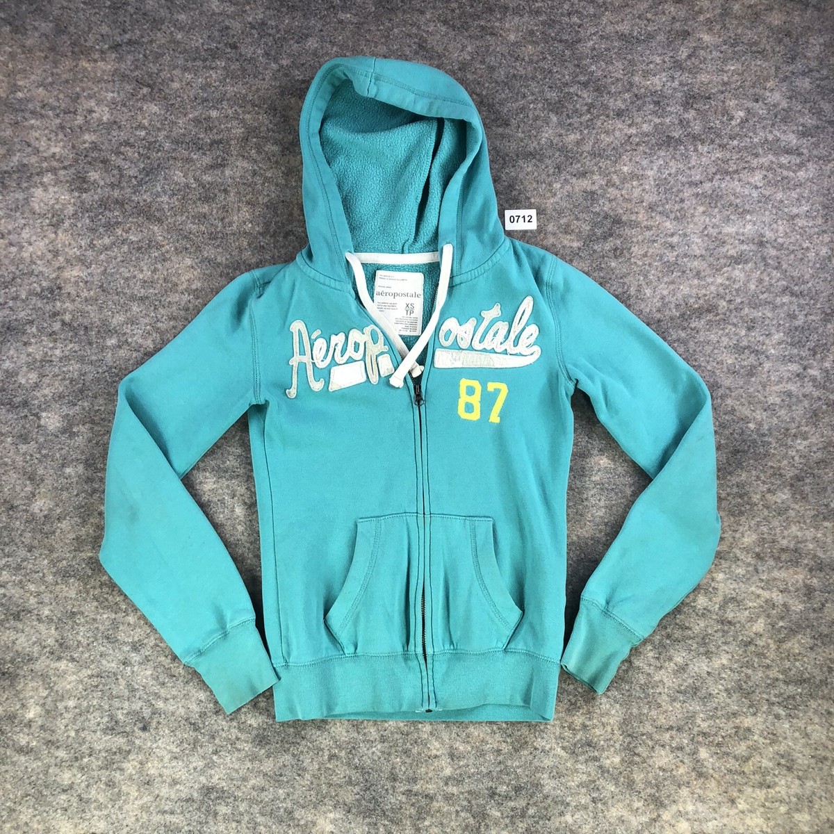 Aeropostale Hoodie Womens Extra Small Teal Turquoise Full Zip