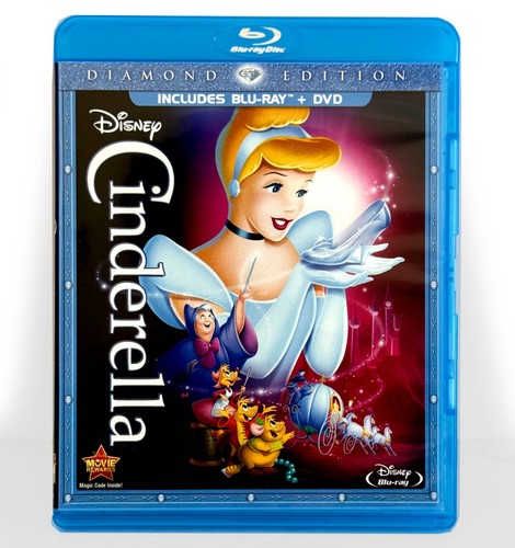 Walt Disney's: Cinderella (Blu-ray/DVD, 1950, Diamond Ed) Like New !