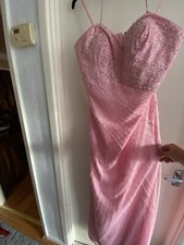 Pink Mori Lee Evening Beaded Dress NWT SIZE 12 - 14 Although Label Says Size 18