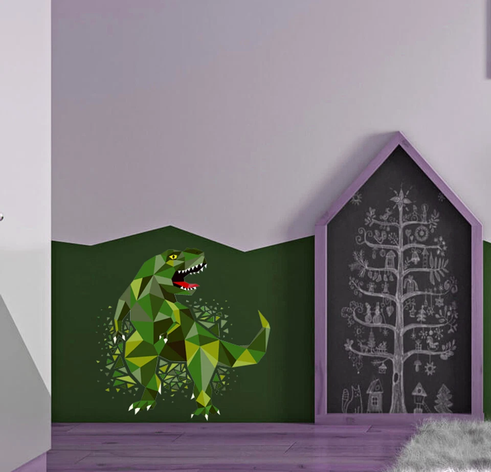 Dinosaur Sticker, Rex Decal, Polygonal Animal Home Decor, Dinosaur Wall Art - Image 3 of 4