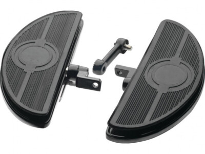 Custom Chrome Adjustable Oval Floorboard Kit Solid | Passend für verschiedene