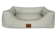 Hundebett orthopädisch Kunstleder XS - XL Hundekorb Schlafplatz CREMEWEIß
