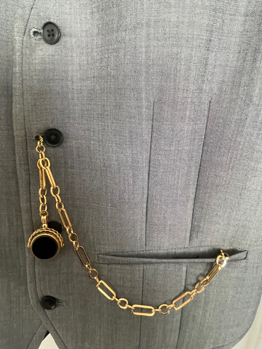 【PC】 3WAY WATCH CHAIN SINGLE single albert trombone link gold plated albert pocket watch chain