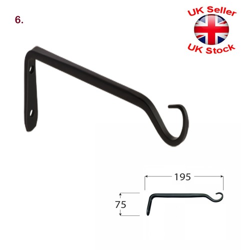 Schwarz Dekorativ Hängekorb Wand Blumentopf Halter 6 Arten - Bild 7 von 7