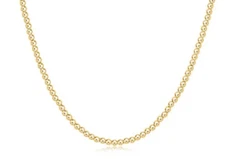 14K Yellow Gold Filled 2mm 17"Classic Beaded  Necklace