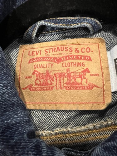 Levi's Denim Jacket Weekend Jacket Taglia Large Trucker Jacket ottima dissolvenza - Foto 8 di 8