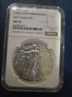 2011 Silver Eagle NGC MS69 25th Anniversary Label
