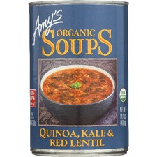 Amys Soupe Rouge Lentilles Chou Kale Quinoa Bio, Lot De 12 X 14,4 Oz