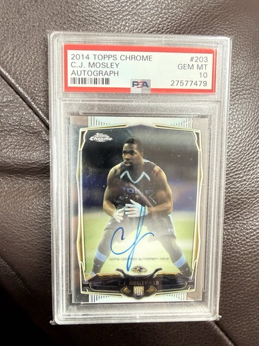2014 Topps Chrome Autograph CJ Mosley Rookie Card RC Auto #203 PSA 10