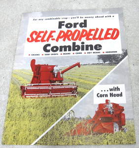 1960 FORD TRACTOR SELF PROPELLED COMBINE 611 SERIES FARM BROCHURE ORIGINAL