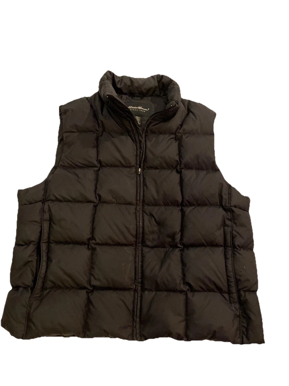 Eddie Bauer Puffer Goosedown Vest Men’s XL Black Jacket Full Zip