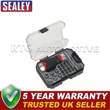 Image of Sealey Premier Fine Tooth Stubby Ratchet Screwdriver Socket & Bit Set 24pc