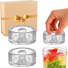 Fermentation Glass Weights with Easy Grip Handle for Mason Jars, Lead-Free, Wash