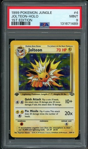 1999 POKEMON JUNGLE 1ST ED #4 JOLTEON-HOLO PSA 9