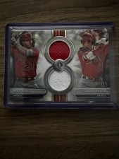 2024 Topps Tribute - Dual Relics Dual Players Mike Trout, Shohei Ohtani #DR2-TO