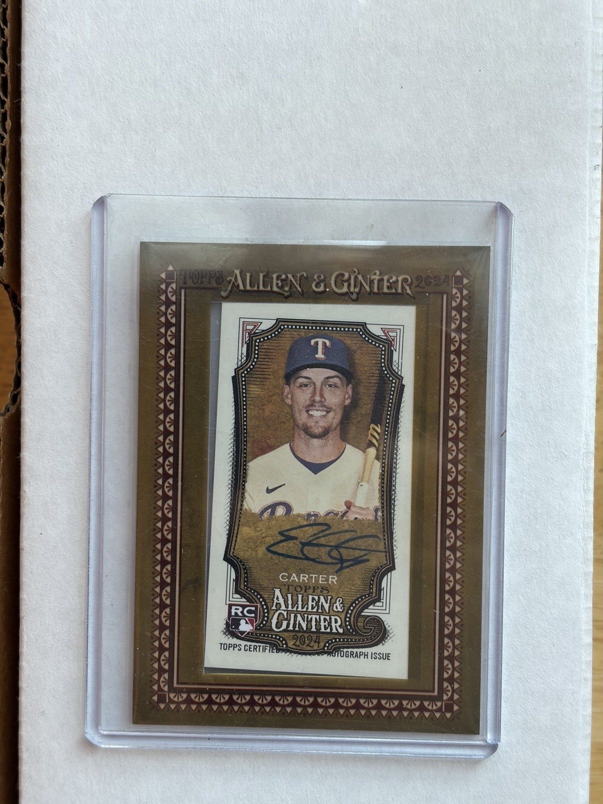 2024 Topps Allen & Ginter Mini Baseball Autographs Evan Carter #MA-EC (AU, RC)