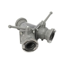 Verteiler 2-fach mit Kugelabsperrung DN65 Feuerwehr Kugelhahn, Feuerwehrkupplung