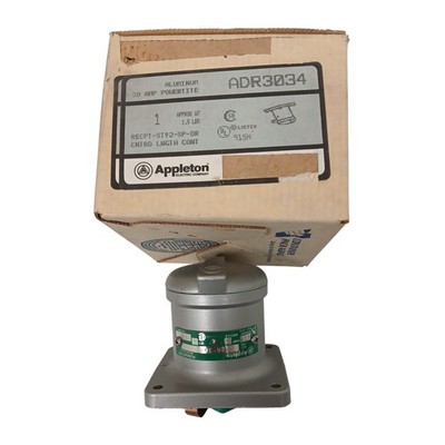 Appleton ADR3034 30A 600V AC DC 4P3W Weatherproof Plug Receptacle New