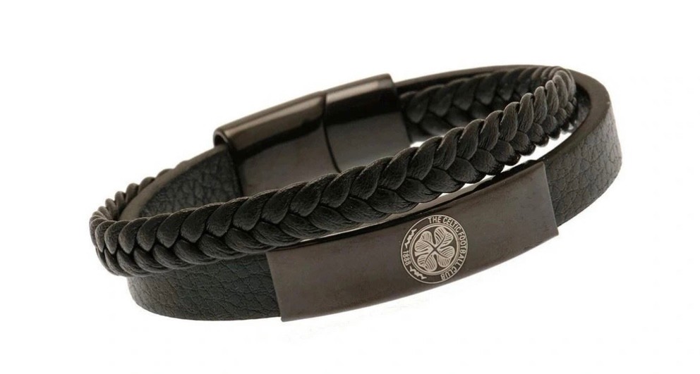 Celtic Football Club Official Leather Crest Bracelet - NEW
